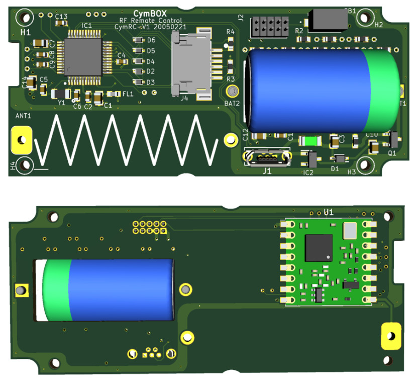 Autopilot CysBOX - Remote Control CysRC proto 3D PCB view