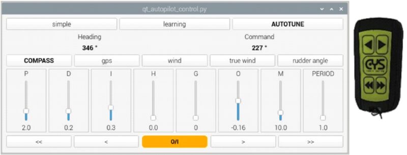 CysBOX sailboat autopilot - CyPilot software associated with the CysPWR helm control module